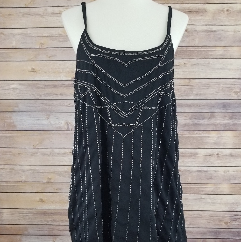 Tobi Black Spaghetti Strap Embellished Party Dress - Picture 1 of 8